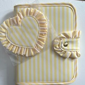 Stoney Clover Subflower ruffle notebook with heart patch.